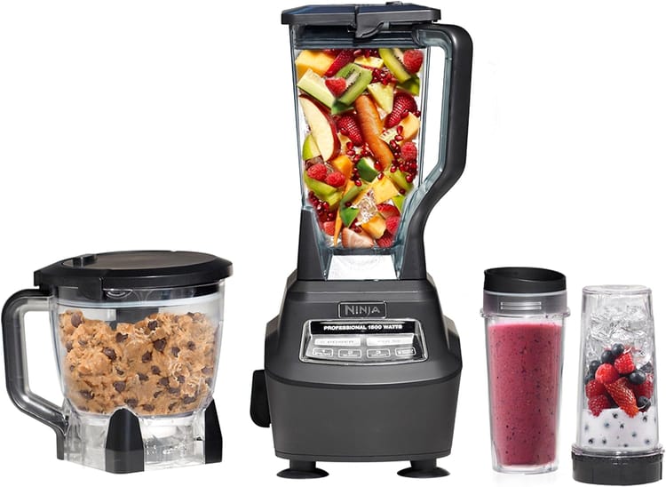 Ninja BL770 Mega Kitchen Blender System, 4 Functions for Smoothies, Processing, Dough, Drinks & More