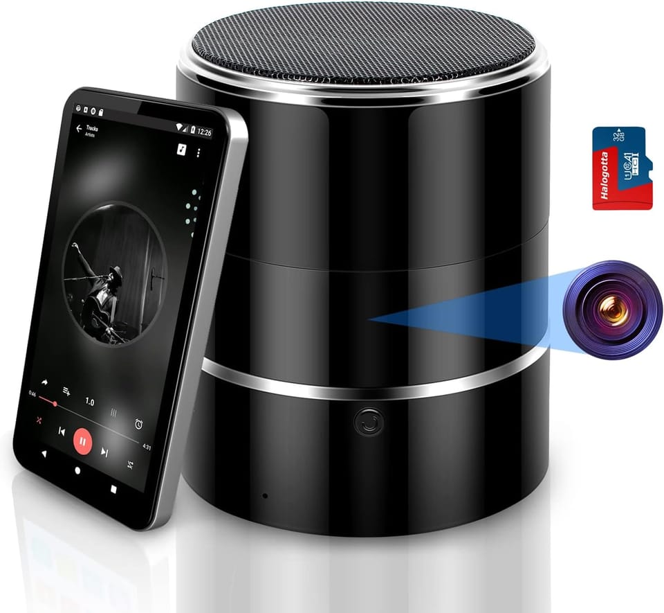 Hidden Camera with 32G SD Card, 1080P WiFi Spy Camera Hide in Bluetooth Speaker