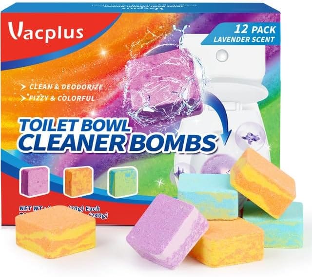 Vacplus Toilet Bowl Cleaners - Fizzy & Colorful Toilet Bowl Cleaner Cubes